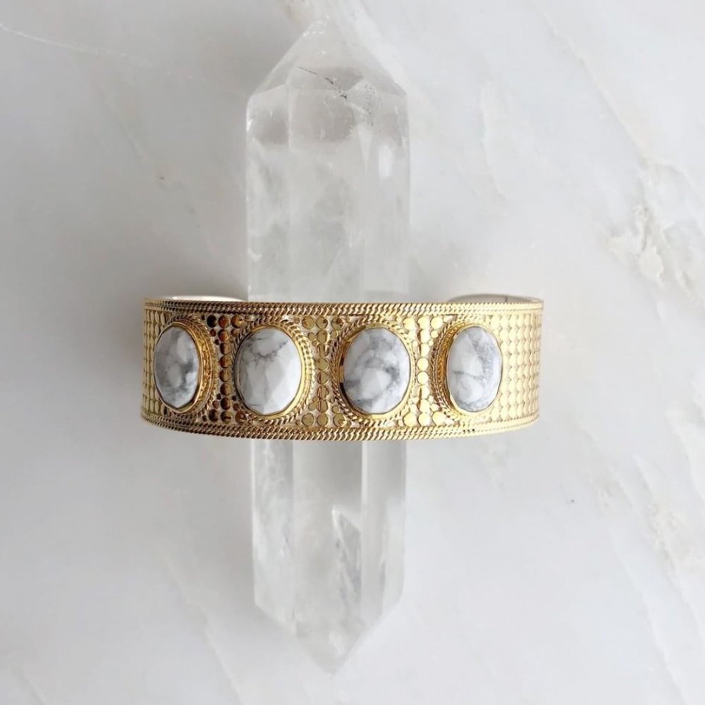 ANNA BECK Howlite Gold Cuff Bracelet - NWT!
